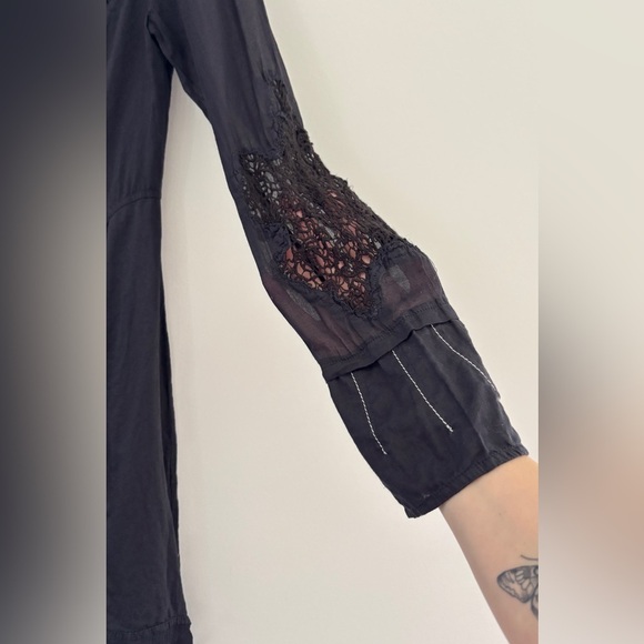 Elisa Cavaletti Size Small Tunic Button Sheer Artsy Dark Romantic Fairy Goth - Picture 7 of 12